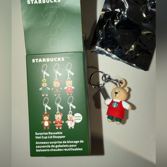 Starbucks Red Apron Bearista Keychain - Picture 2 of 2
